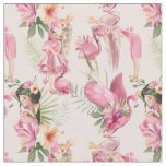 Tropical Flowers and Girls Fabric