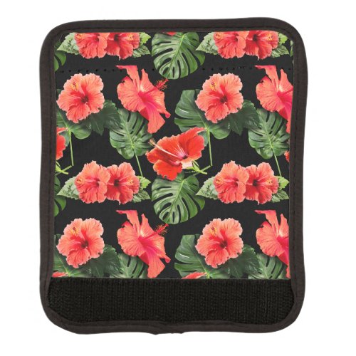 Tropical flowers and leaves design luggage handle wrap