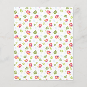 Tropical Flowers and Leaves Scrapbooking Paper