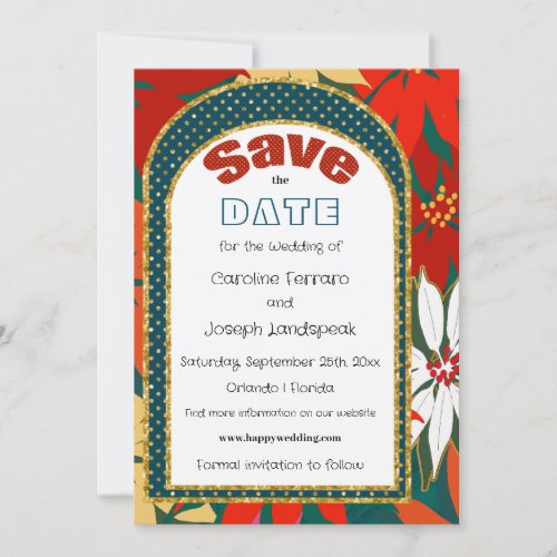 Tropical Flowers  Arch Save the Date Invitation