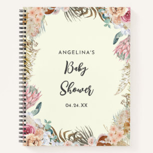 Tropical Flowers Baby Shower Gift List Notebook