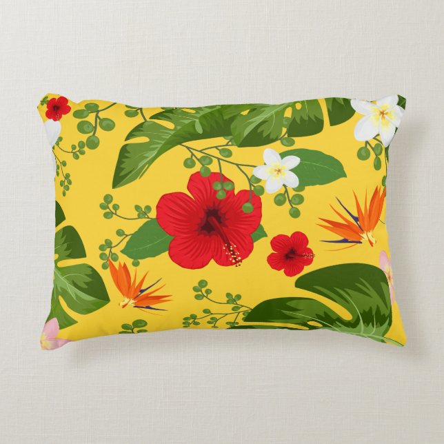 Tropical Flowers Background 10 Accent Pillow (Front)