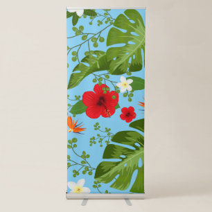 Tropical Flowers Background 12 Retractable Banner
