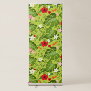 Tropical Flowers Background 5 Retractable Banner