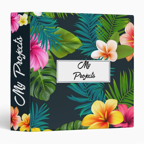 Tropical Flowers Binder