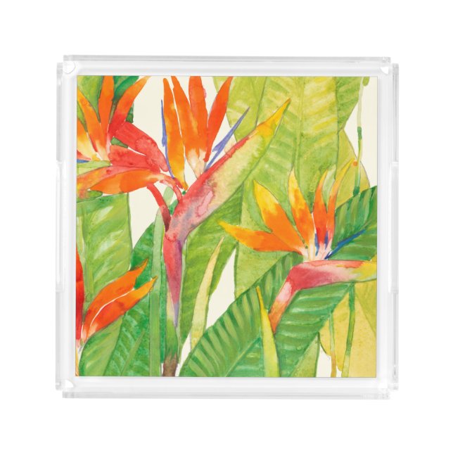 Tropical Flowers | Bird of Paradise Acrylic Tray (Front)