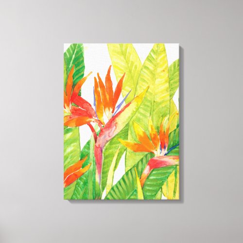Tropical Flowers  Bird of Paradise Canvas Print