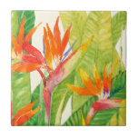 Tropical Flowers | Bird of Paradise Ceramic Tile<br><div class="desc">Watercolor Tropical Flowers 2 Artist: Tim OToole</div>