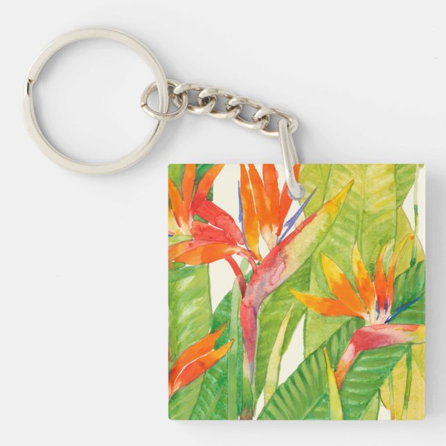 Tropical Flowers | Bird of Paradise Keychain (Front)