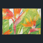 Tropical Flowers | Bird of Paradise Kitchen Towel<br><div class="desc">Watercolor Tropical Flowers 2 Artist: Tim OToole</div>