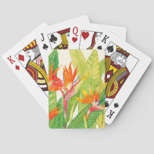 Tropical Flowers Bird of Paradise Poker Cards