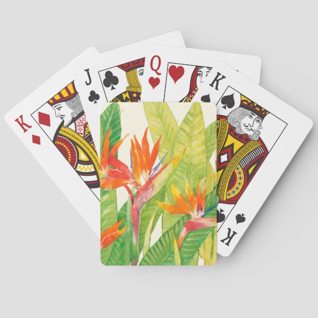 Tropical Flowers | Bird of Paradise Poker Cards (Back)
