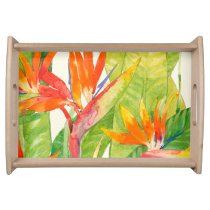 Tropical Flowers   Bird of Paradise Serving Tray