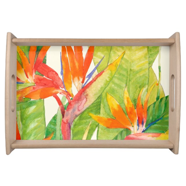 Tropical Flowers | Bird of Paradise Serving Tray (Front)