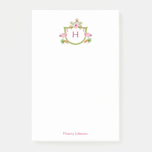 Tropical flowers & birds monogrammed Notepad