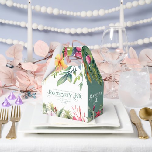 Tropical Flowers Border Wedding Recovery Kit  Favor Boxes