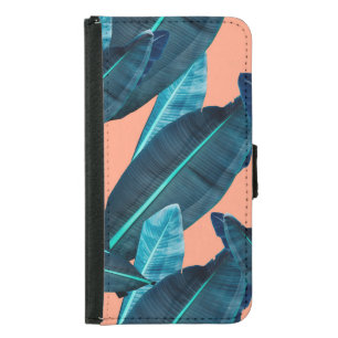 Tropical flowers, botanical seamless background. samsung galaxy s5 wallet case