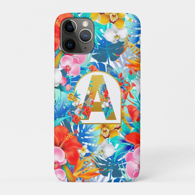 Tropical Flowers Bridal Party Gifts Bridesmaid Mom Case-Mate iPhone Case (Back)