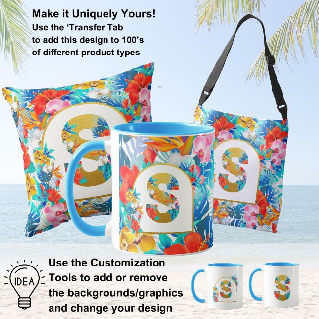 Tropical Flowers Bridal Party Gifts Bridesmaid Mom Crossbody Bag (Creator Uploaded)