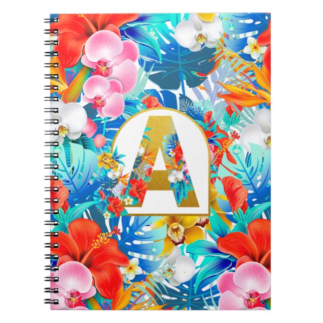 Tropical Flowers Bridal Party Gifts Bridesmaid Mom Notebook (Front)