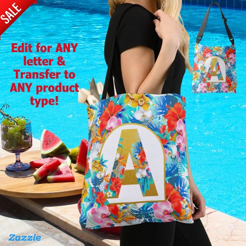 Tropical Flowers Bridal Party Gifts Bridesmaid Mom Tote Bag