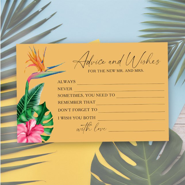 Tropical flowers - Bridal Shower Advice and Wishes Stationery (Creator Uploaded)