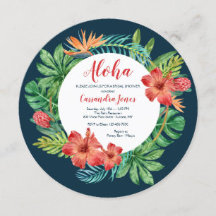 Tropical Flowers Bridal Shower Invitation