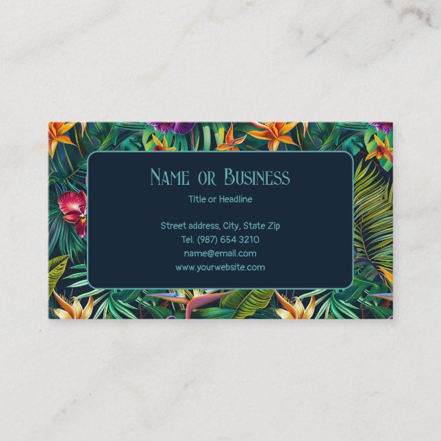 Tropical Flowers Business Card (Front)