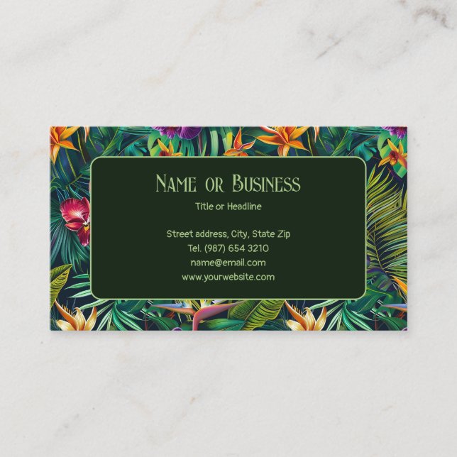 Tropical Flowers Business Card (Front)