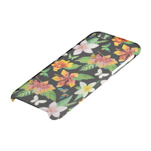 Tropical Flowers & Butterflies pattern Clear iPhone 6/6S Case