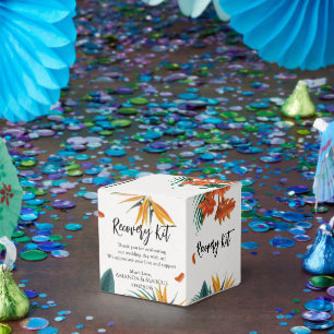 Tropical Flowers Classy Wedding Recovery Kit Favor Boxes