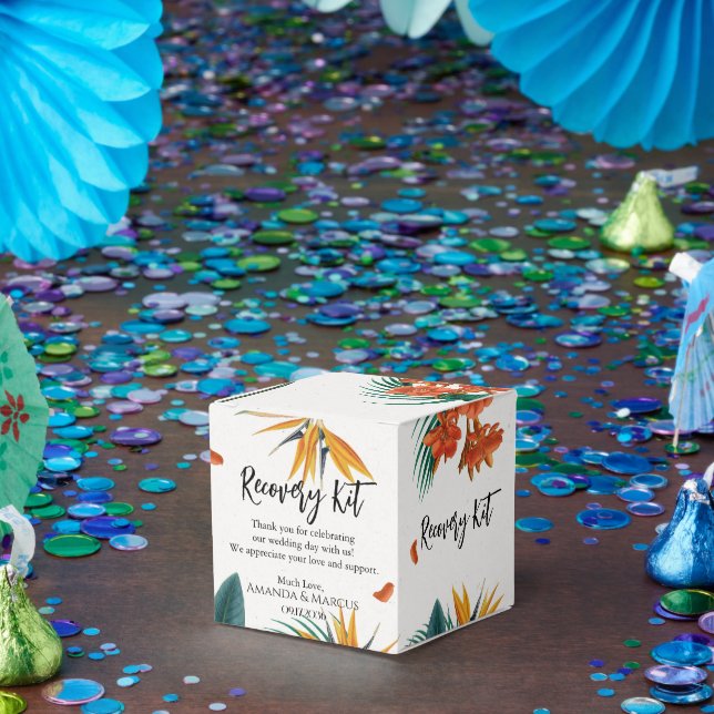 Tropical Flowers Classy Wedding Recovery Kit Favor Boxes (Party)