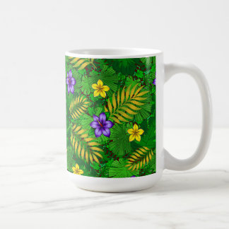 tropical flowers coffee mug