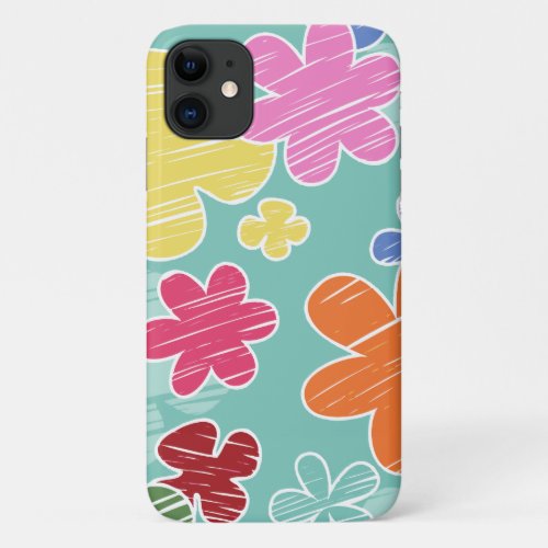 Tropical Flowers Colorful Flowers Floral Pattern iPhone 11 Case