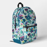 colorful tropical leaf pattern printed backpack | Zazzle display picture 3
