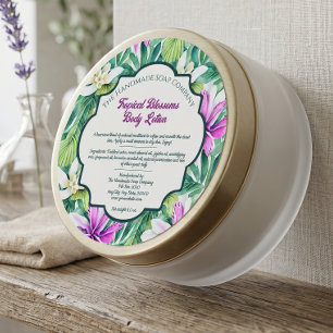Tropical Flowers Cosmetics and Skin Products Classic Round Sticker