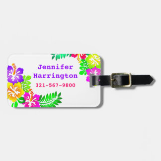 Tropical Flowers Custom Luggage Tag