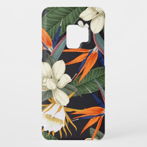 Tropical flowers dark background floral seamless Case_Mate samsung galaxy s9 case