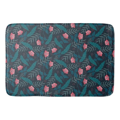 Tropical flowers design bath mat