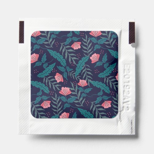 Tropical flowers design hand sanitizer packet