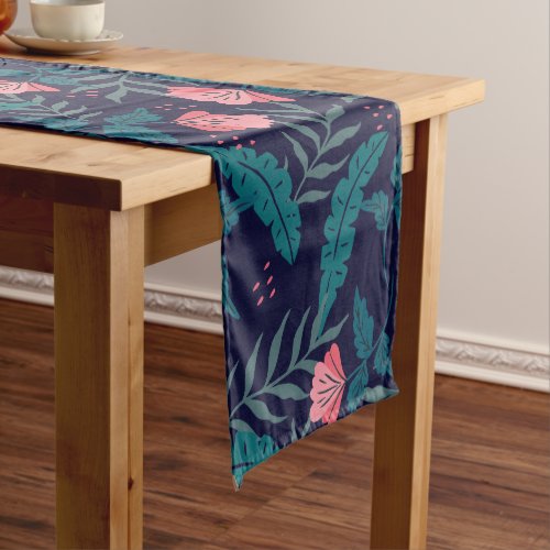 Tropical flowers design medium table runner