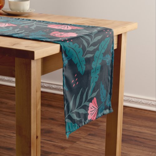 Tropical flowers design medium table runner