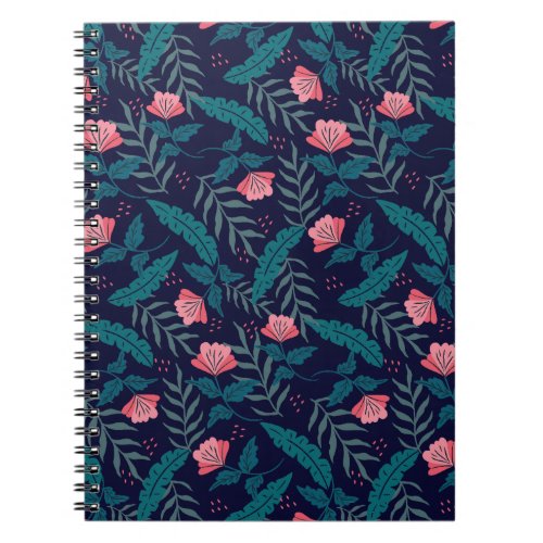 Tropical flowers design notebook