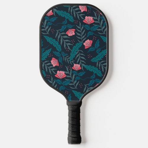 Tropical flowers design pickleball paddle