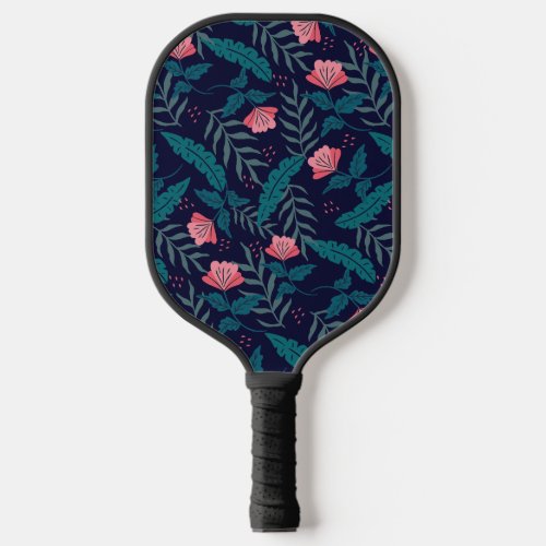 Tropical flowers design pickleball paddle