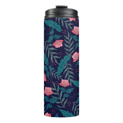 Tropical flowers design thermal tumbler