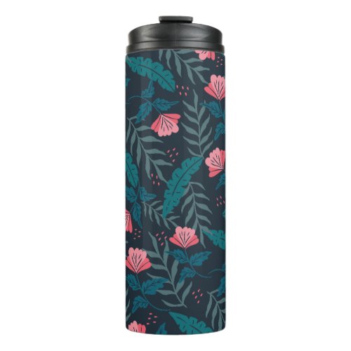 Tropical flowers design thermal tumbler