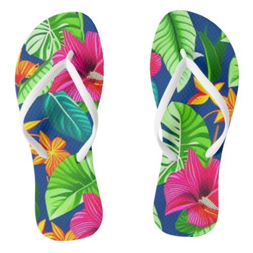 Tropical Flowers Flip Flops