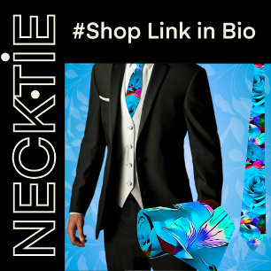 Tropical Flowers Floral Neck Tie