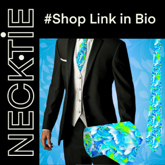 Tropical Flowers Floral  Neck Tie